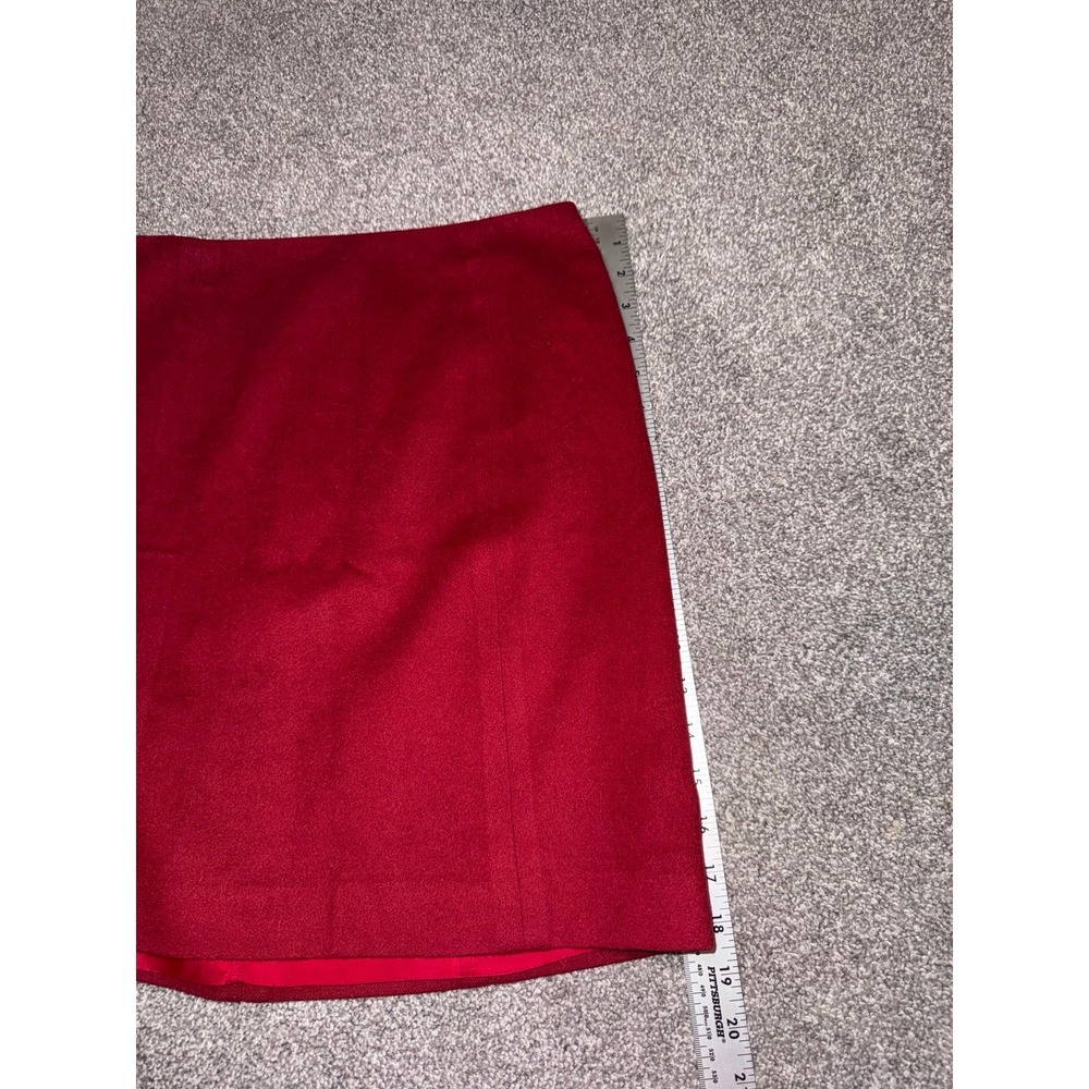 Ann Taylor Loft Women's Red Wool Blend Pencil Skirt - Size 2 - Picture 5 of 8
